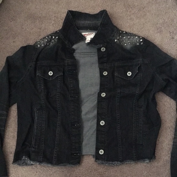 edgy black denim jacket